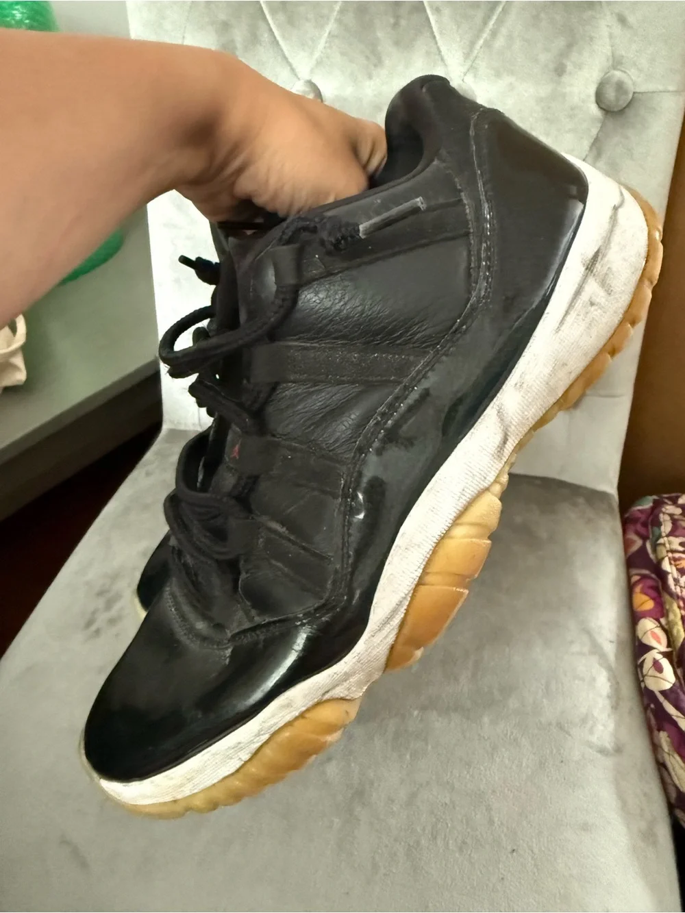 Jordan Men's Black and Gum Low-Top Sneakers